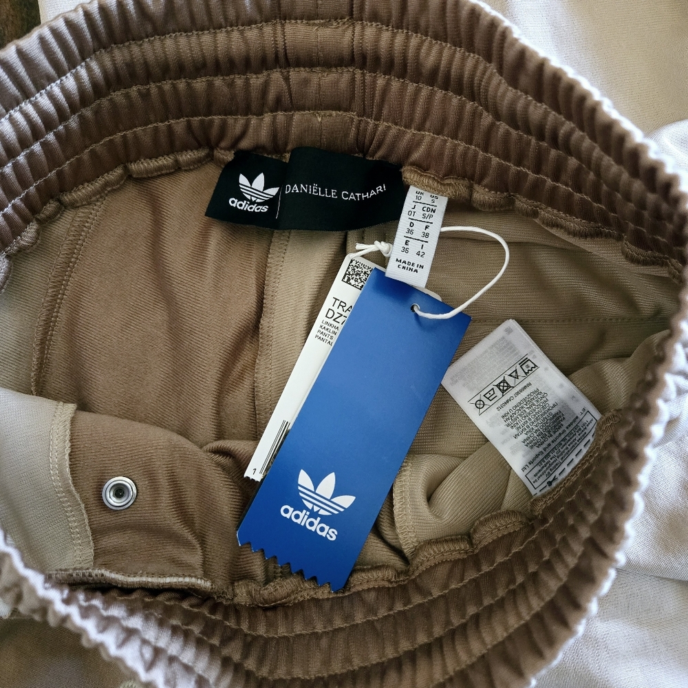 Adidas x Danielle Cathari Loose-Fit Wide Track Pants Linen/Khaki Women's Size S - Picture 8 of 12